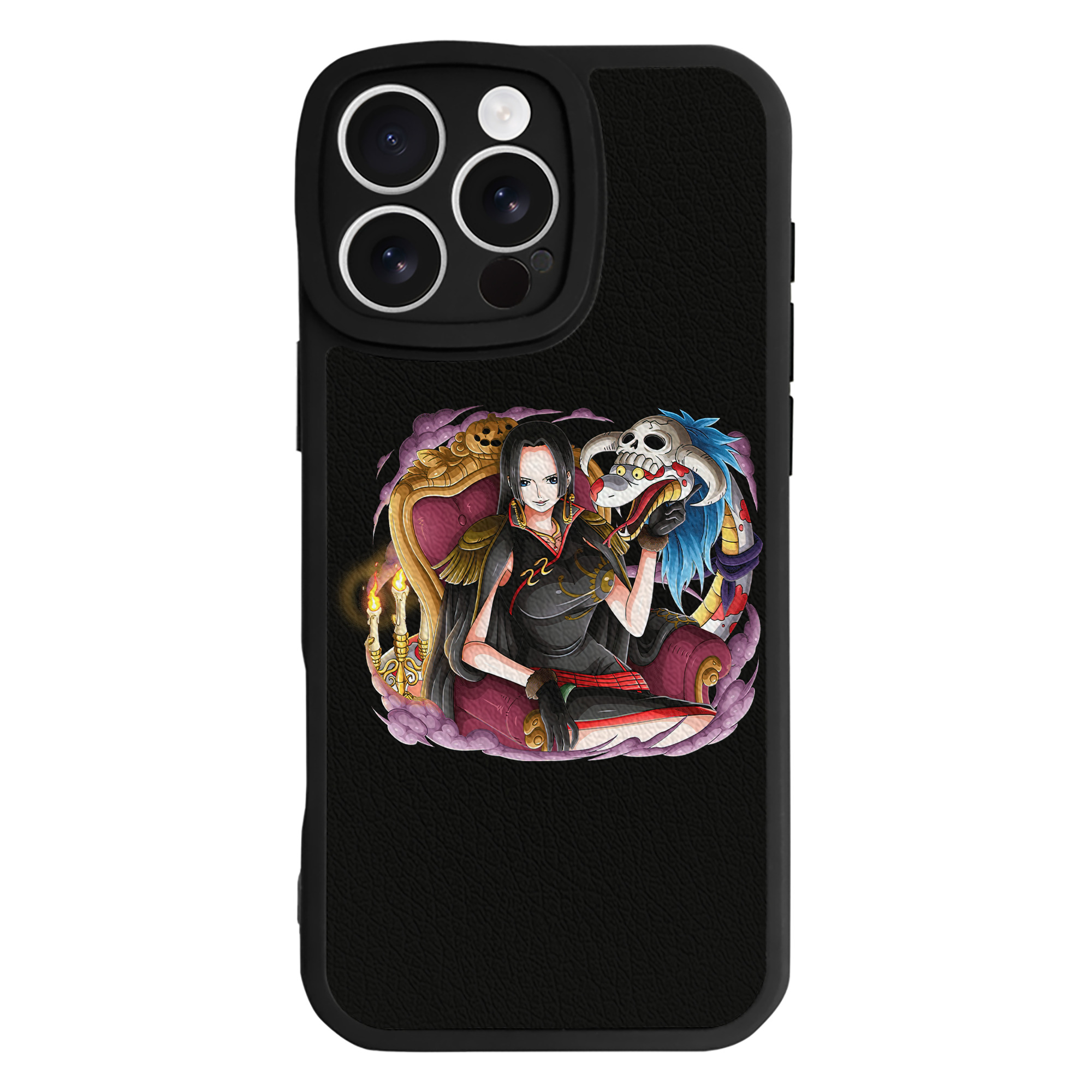（画像用） ワンピース ボア・ハンコック ONE PIECE Boa·Hancock 【iPhone 16シリーズ対応】シリコンスマホケース（レザー調） 材質：シリコン